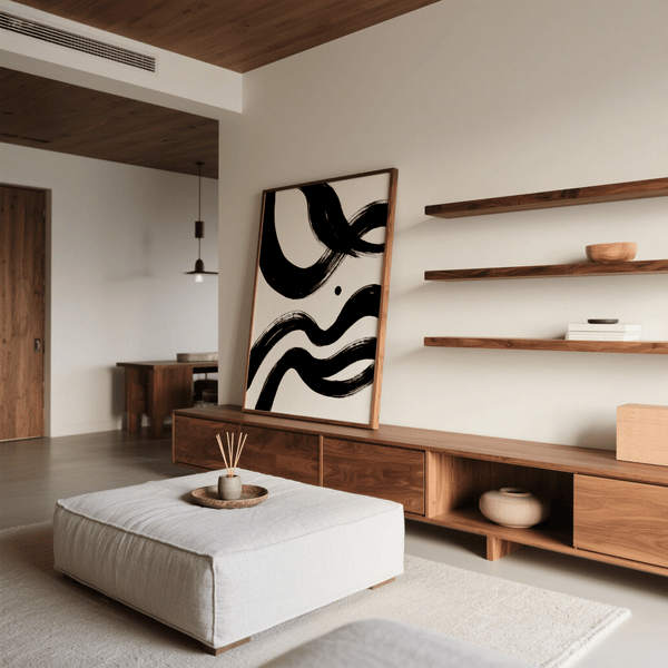 black and white paintings abstract poster blending Black and White for study room