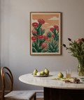 Cactus Desert Art with green cacti for modern living room