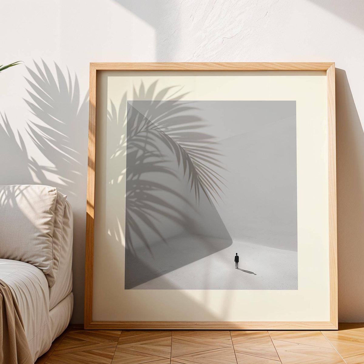 Monochrome square art prints featuring geometric abstract space for study