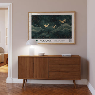 Artistic Japanese wall hanging with serene wave patterns