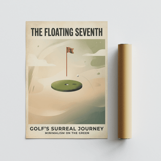 Conceptual sports wall art poster with bold headline and minimal golf elements
