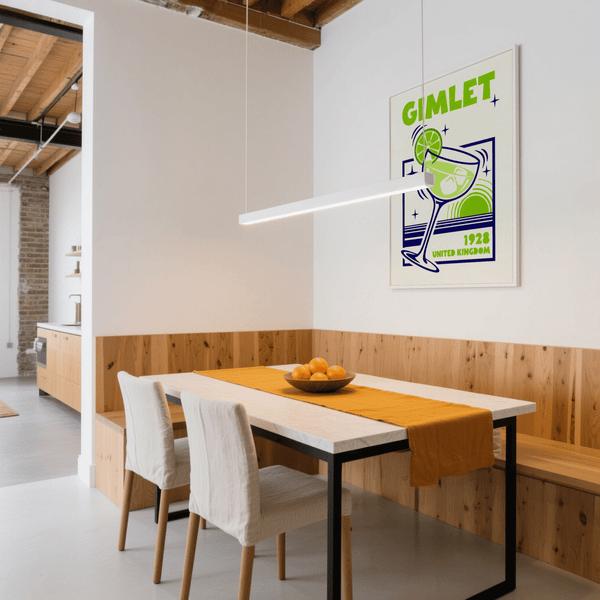 Home bar green and blue Gimlet Cocktail Poster wall art