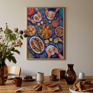 Multicolored Food Art Print suitable for kitchen or dining room art print