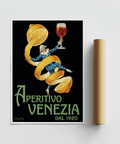 Classic Vintage Aperitivo Print with blue tones, designed for hallway wall art