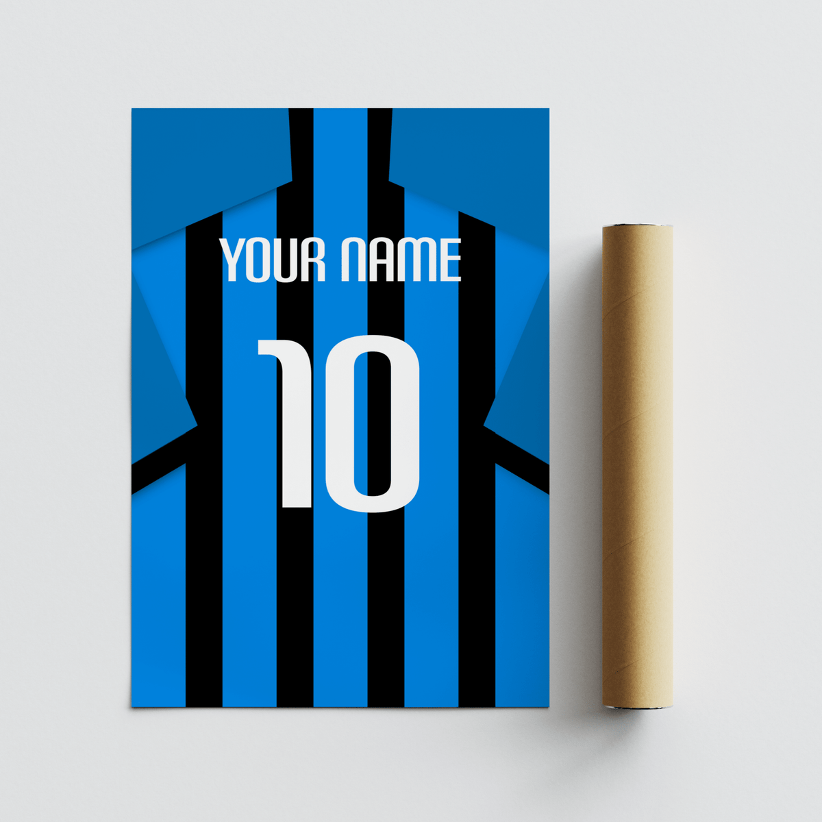 Gallery wall mockup of Atalanta Football Shirt Poster in modern office
