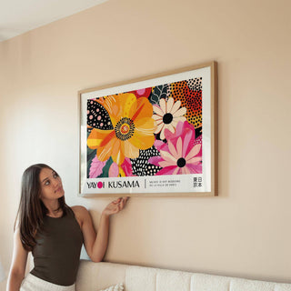 Colourful floral art poster for modern home decor.