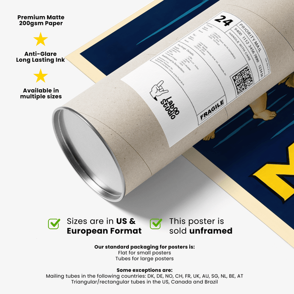 Home bar Vintage Vermouth Print art print in blue and yellow