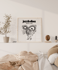 Jazz Social Club Art Print in Black and White, suitable for hallway wall art