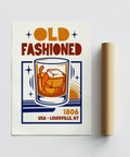 Old Fashioned Art Print featuring Brown and Orange for dining room poster