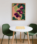 Fig Wall Art with detailed figs, green leaves, for office wall art