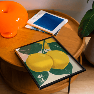 Citrus Fruit Print vibrant green yellow art print for breakfast nook