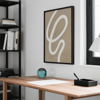 modern wall art in Beige and White abstract painting minimalist style for hallway