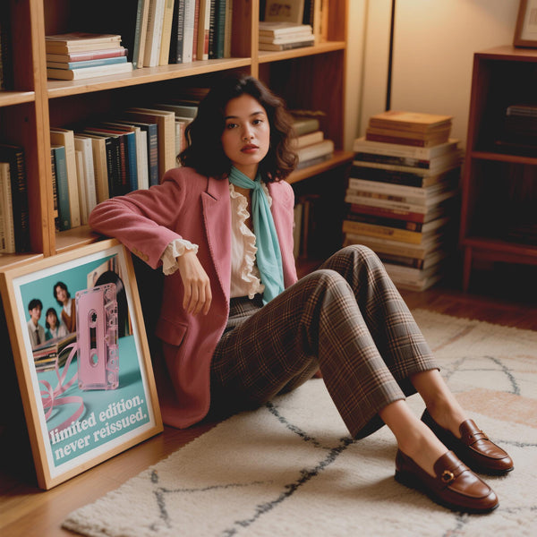 Retro-inspired poster vintage music design with analog tape aesthetic