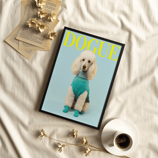 Pet Wall Decor poster in Blue, Green, Yellow, and Beige for pet lovers
