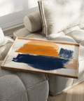 Striking Blue and Orange Abstract Art art print in Blue and Orange for hallway wall art