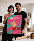 Bold drink posters vintage style with classic Negroni aesthetic.