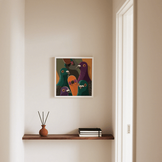Urban Animal Art wall art featuring Black and Green in bedroom setting