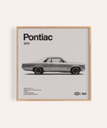 Pontiac Gto Art Print in Black and White for home office wall art