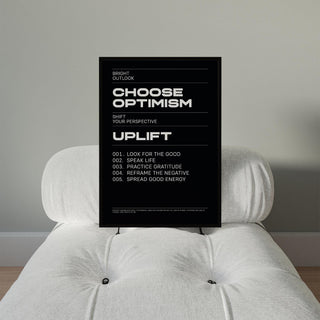 Motivational Affirmation Print with daily reminders to shift perspective.
