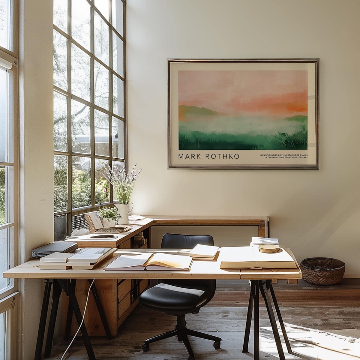 Modern art print with Rothko-style pastel colored wall art design for Offices