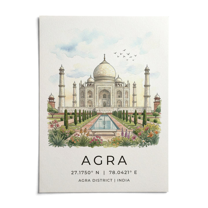 Agra Historical Poster, shown as an unframed paper print on a plain white background