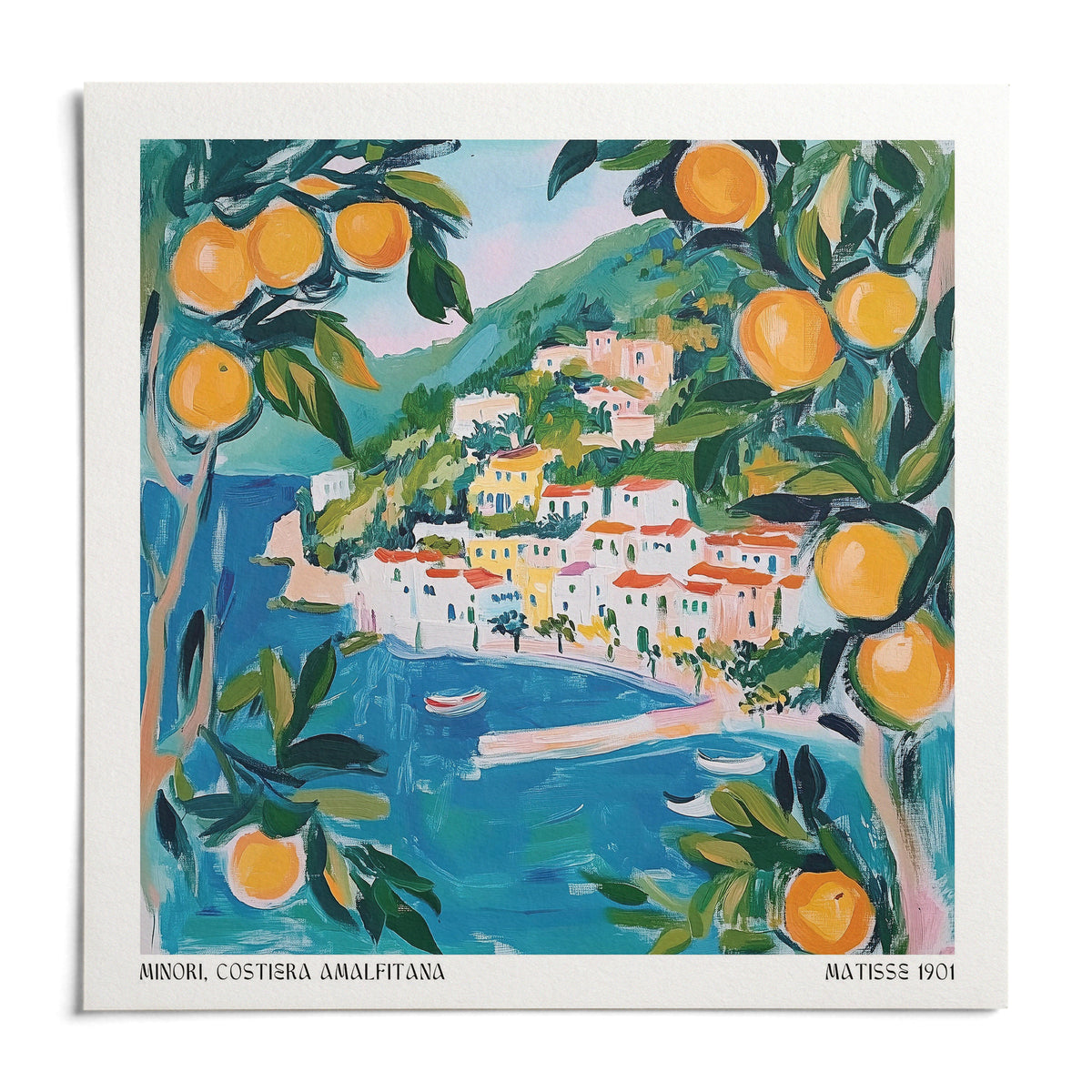 Amalfi Wall Art, shown as an unframed paper print on a plain white background