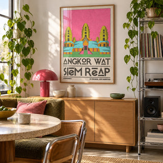 Angkor Wat Art shown in a city kitchen dining area (frame not included)