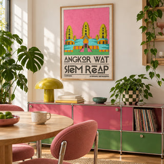 Angkor Wat Art shown in a retro breakfast nook (frame not included)