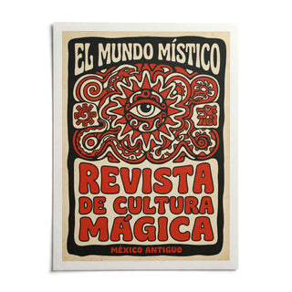 Antique Mexican Art Print, shown as an unframed paper print on a plain white background