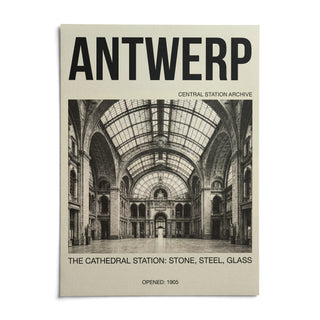Antwerp Central Station Art Print, shown as an unframed paper print on a plain white background