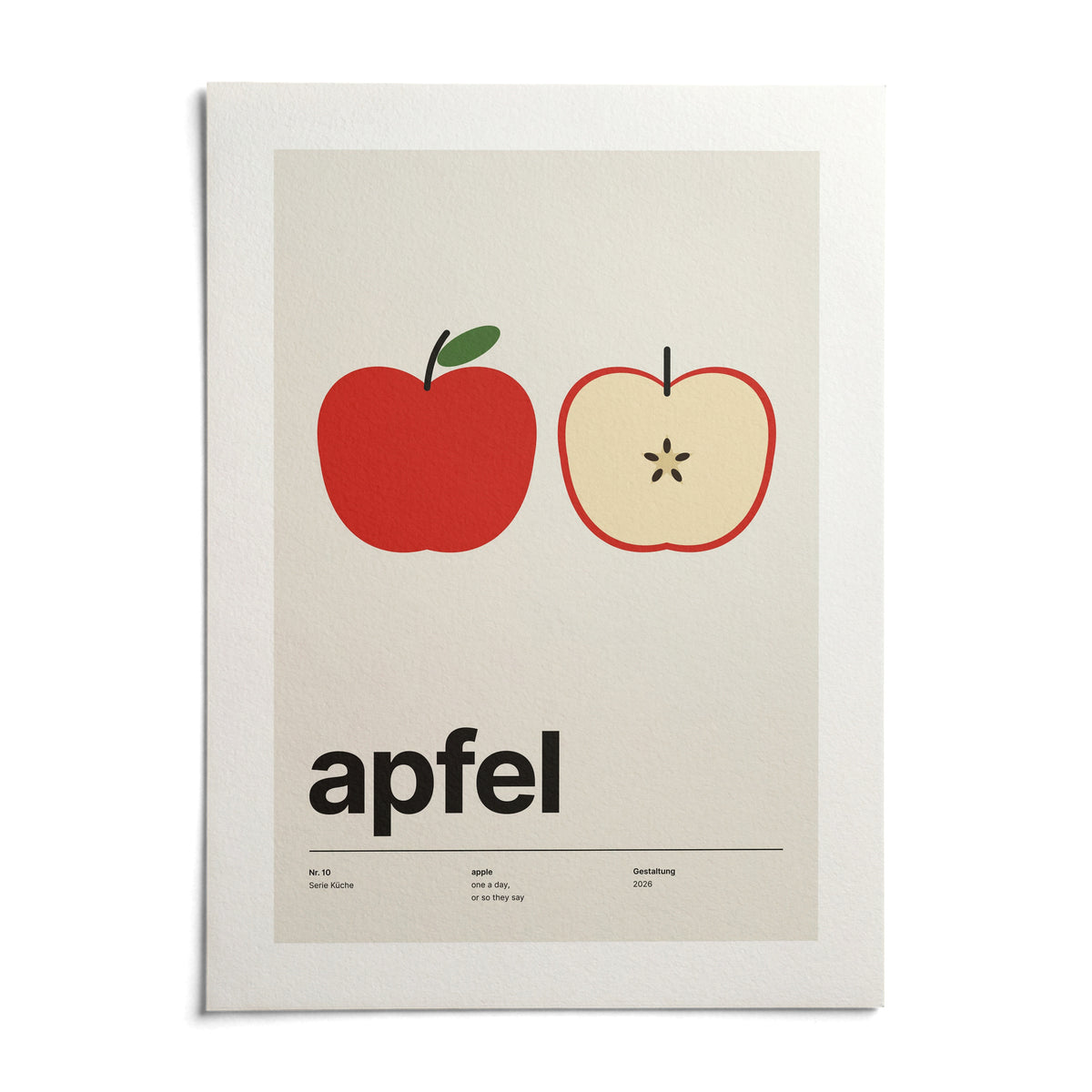 Apple Print, shown as an unframed paper print on a plain white background