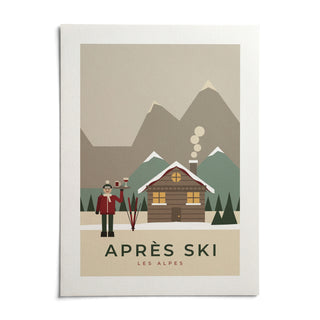 Apres Ski Poster, shown as an unframed paper print on a plain white background