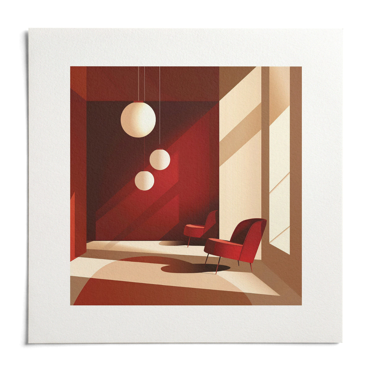 Architectural Interior Art, shown as an unframed paper print on a plain white background