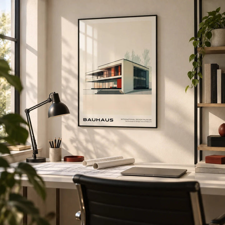 Architecture Poster, framed on the wall of a architect's home office