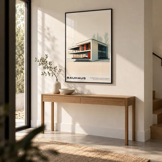 Architecture Poster, framed on the wall of a crisp modern hallway