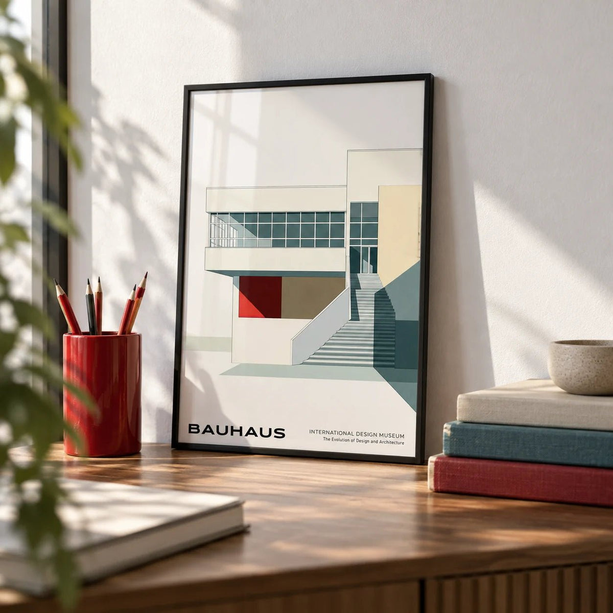 Architecture Posters, a small A4 framed print leaning on a desk