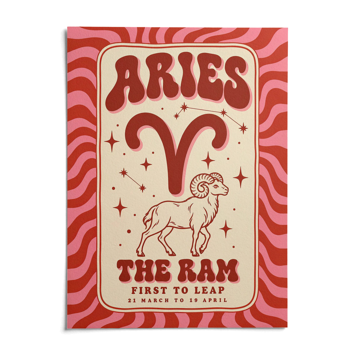 Aries Print, shown as an unframed paper print on a plain white background
