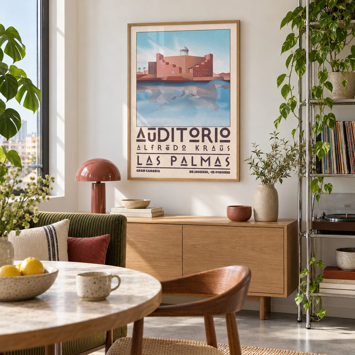 Art Las Palmas shown in a city kitchen dining area (frame not included)