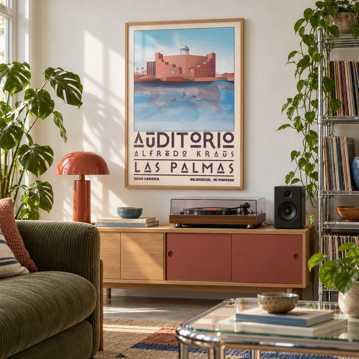 Art Las Palmas shown in a city apartment record corner (frame not included)
