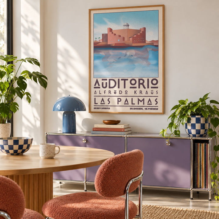 Art Las Palmas shown in a retro breakfast nook (frame not included)