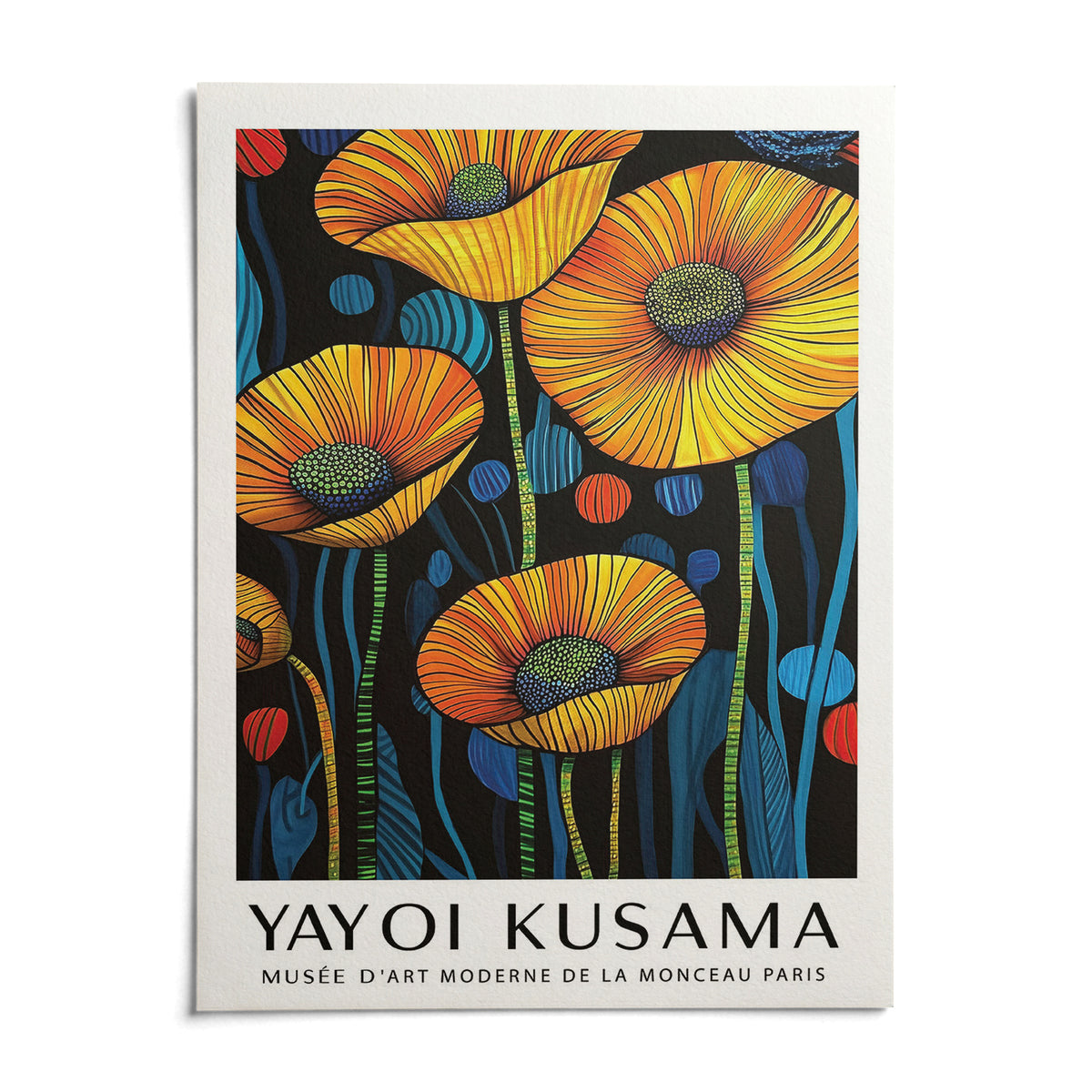 Art of Poppies, shown as an unframed paper print on a plain white background