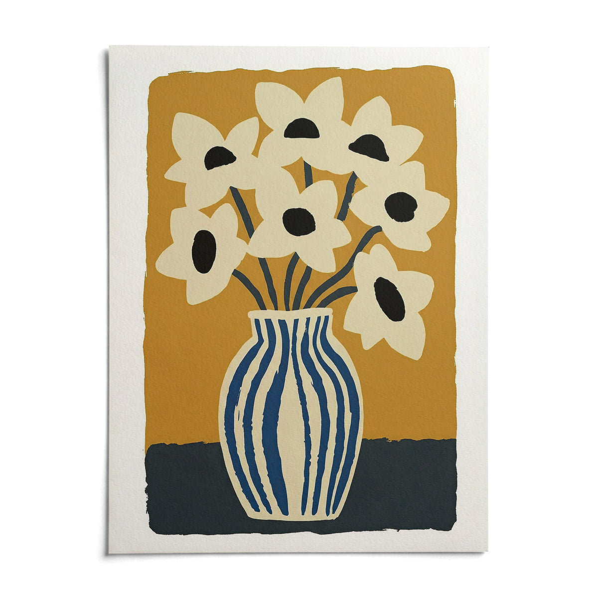Art Print Flowers, shown as an unframed paper print on a plain white background