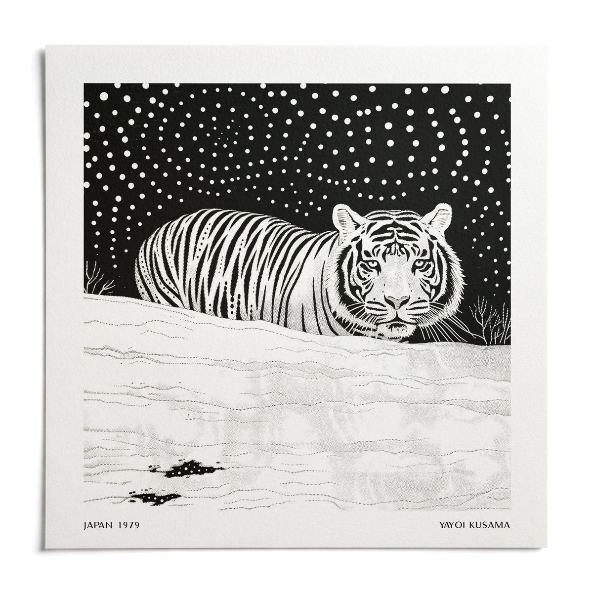 Art White Tiger, shown as an unframed paper print on a plain white background