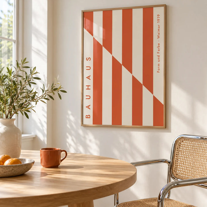 Art Work for Wall, framed on the wall of a bright breakfast nook in a kitchen