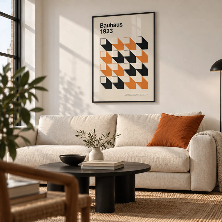 Artwork for Office, framed on the wall of a modern city flat living room