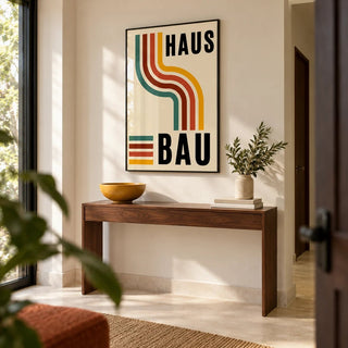 Artwork for the Office, framed on the wall of a modern hallway