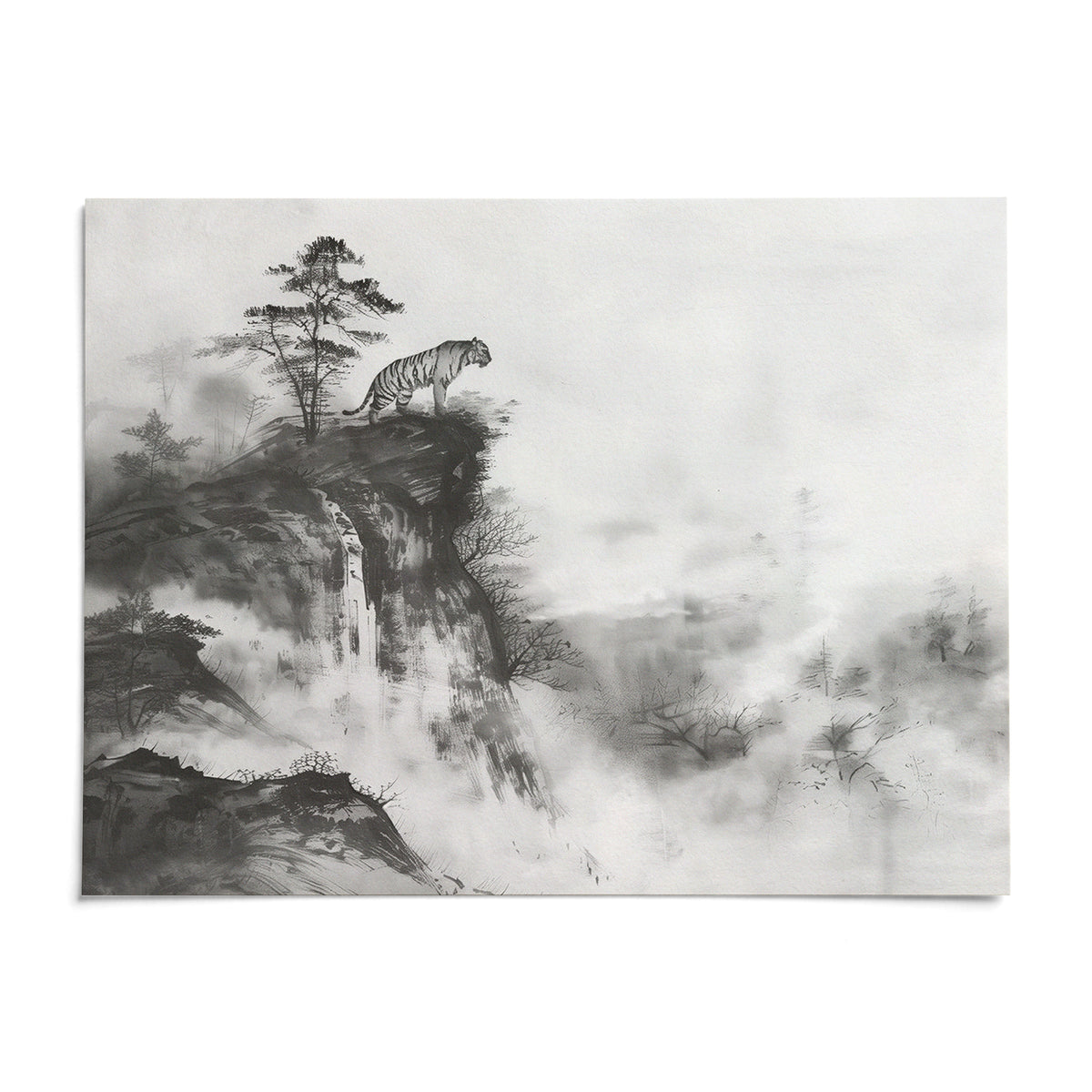 Asian Tiger Art, shown as an unframed paper print on a plain white background