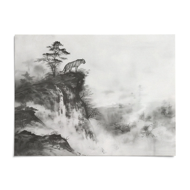 Asian Tiger Art, shown as an unframed paper print on a plain white background