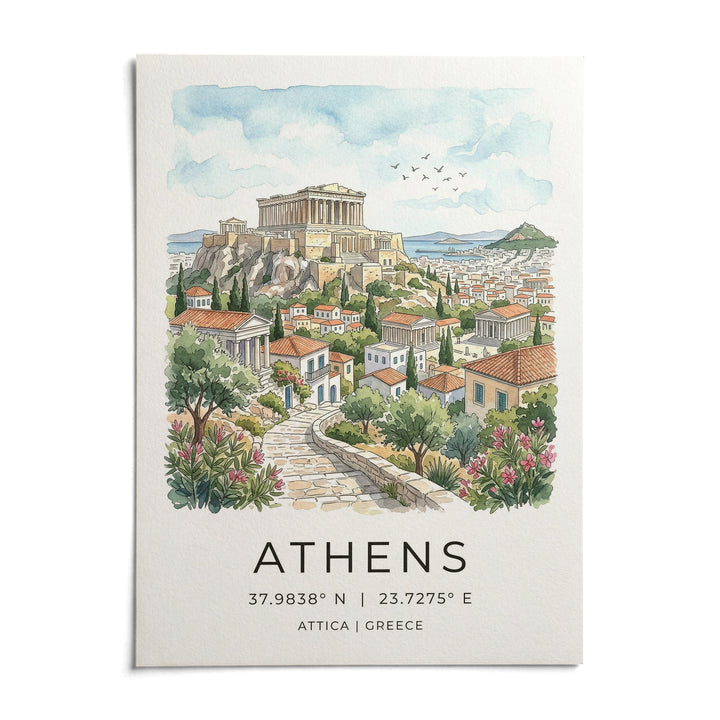 Athens Art Print, shown as an unframed paper print on a plain white background
