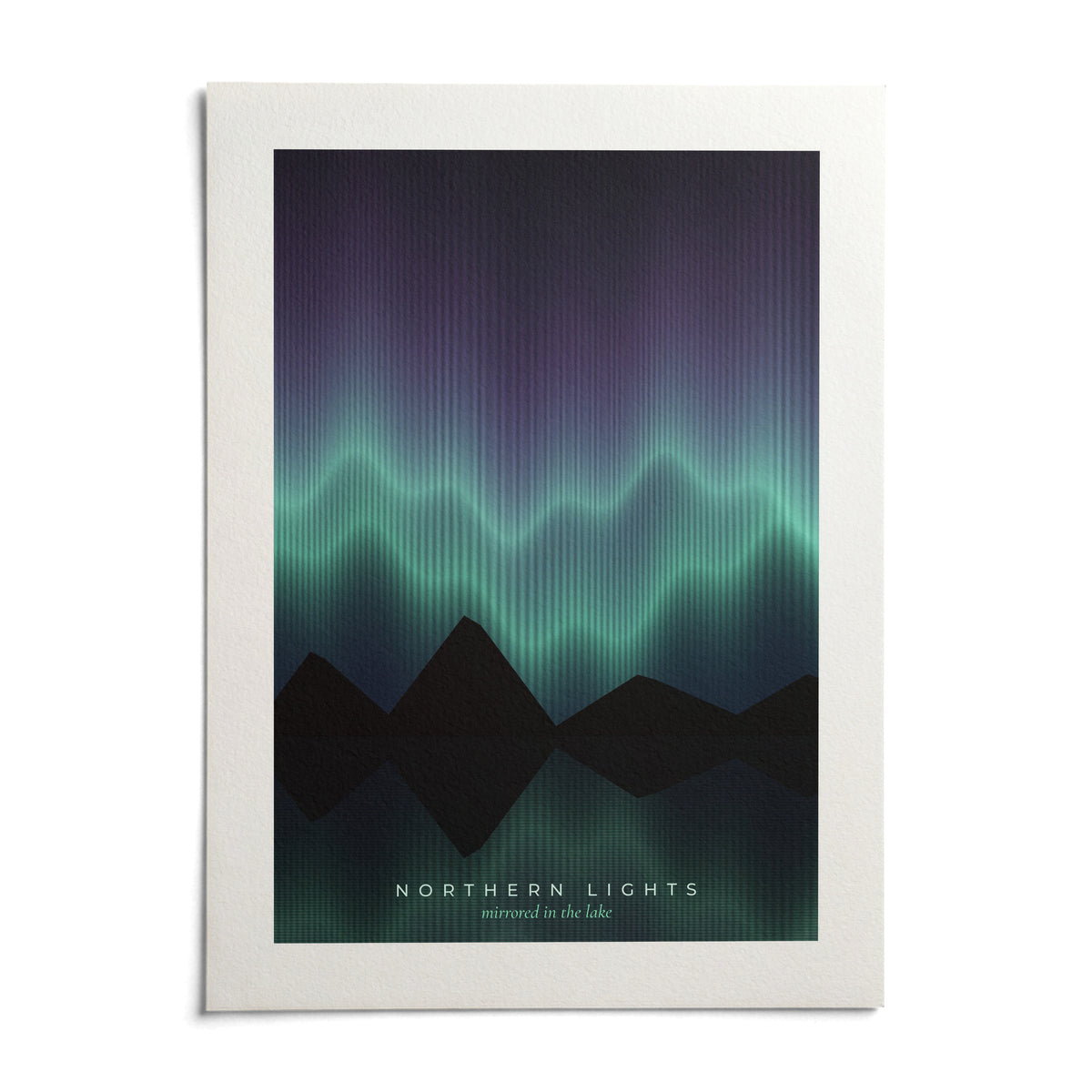Aurora Borealis Print, shown as an unframed paper print on a plain white background